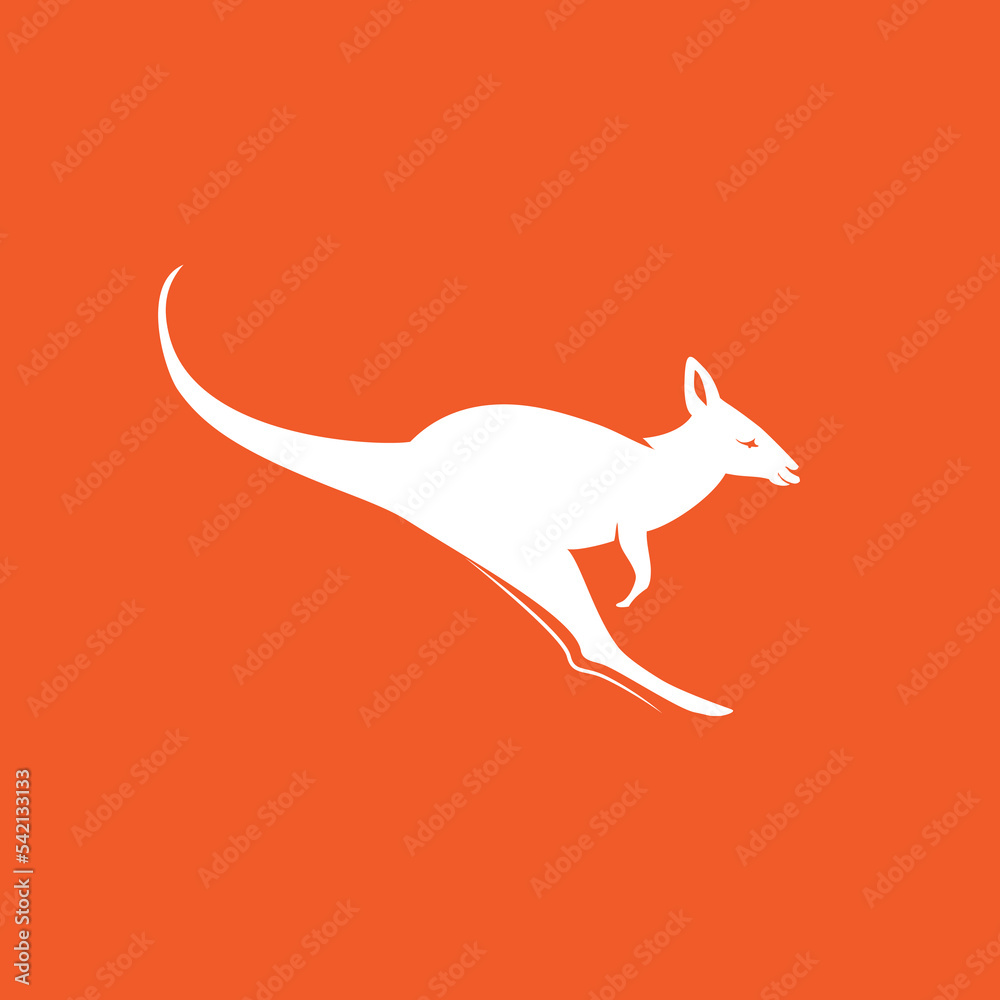 Obraz premium Kangaroo logo on orange background