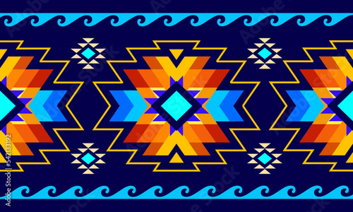 Colorful Ethnic Pattern Vector American Indian pattern for the background carpet wallpaper clothes fabric