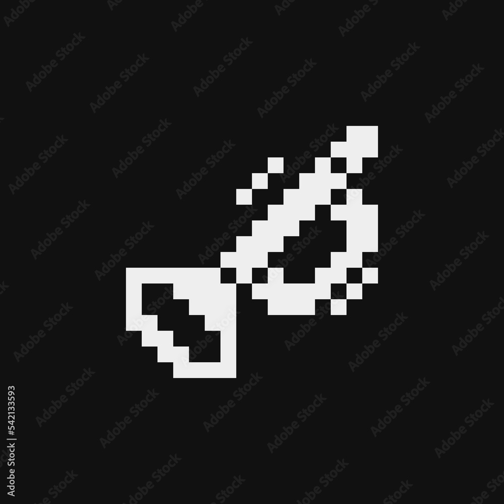 Trumpet emoji, musical instrument pixel art web icon. Design for logo