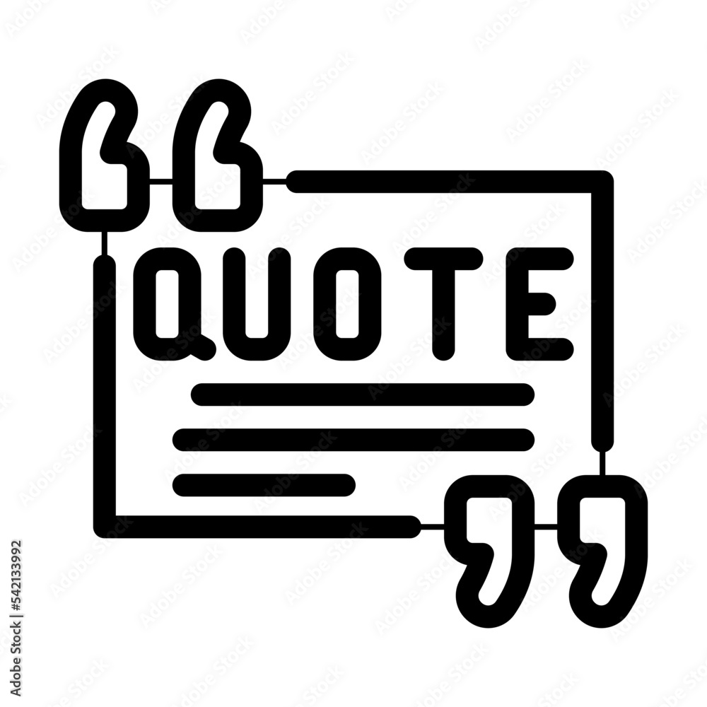 quote testimonial line icon vector. quote testimonial sign. isolated contour symbol black illustration quote testimonial line icon vector. quote testimonial sign. isolated contour symbol black illustration