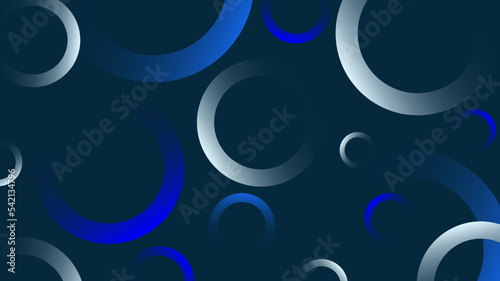 Abstract blue circles effect pattern on blue background.