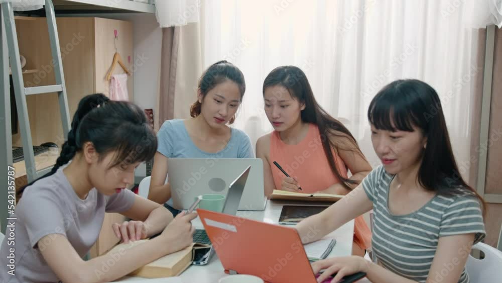 Young Chinese university students learning in dormitory,4K Young Chinese university students learning in dormitory,4K