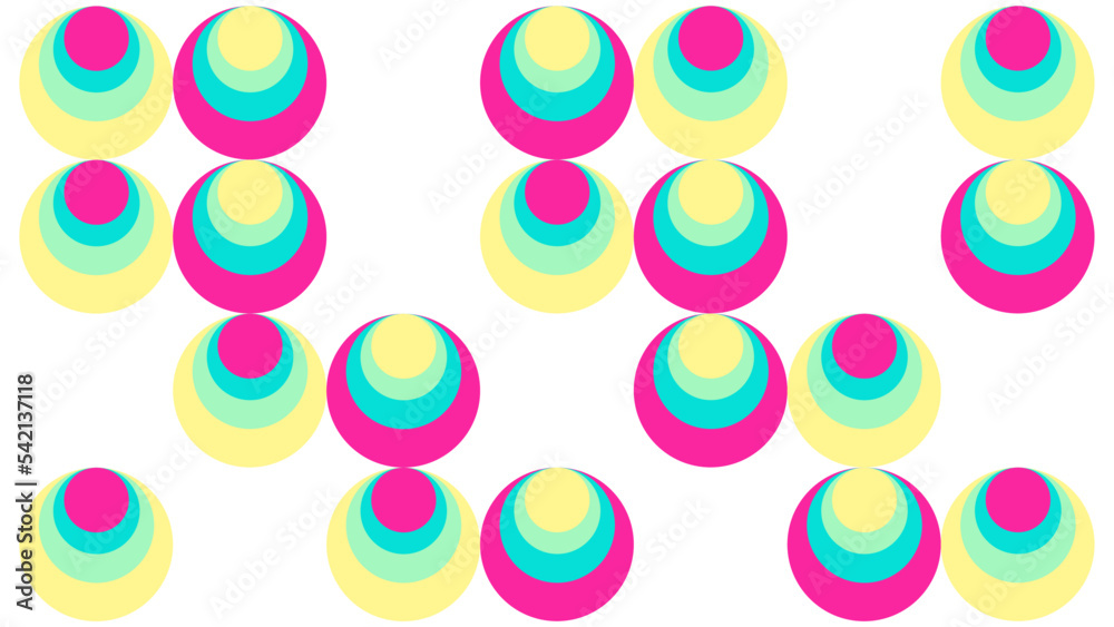 Obraz premium Background with a collection of stacked circles arranged randomly in bright colors.