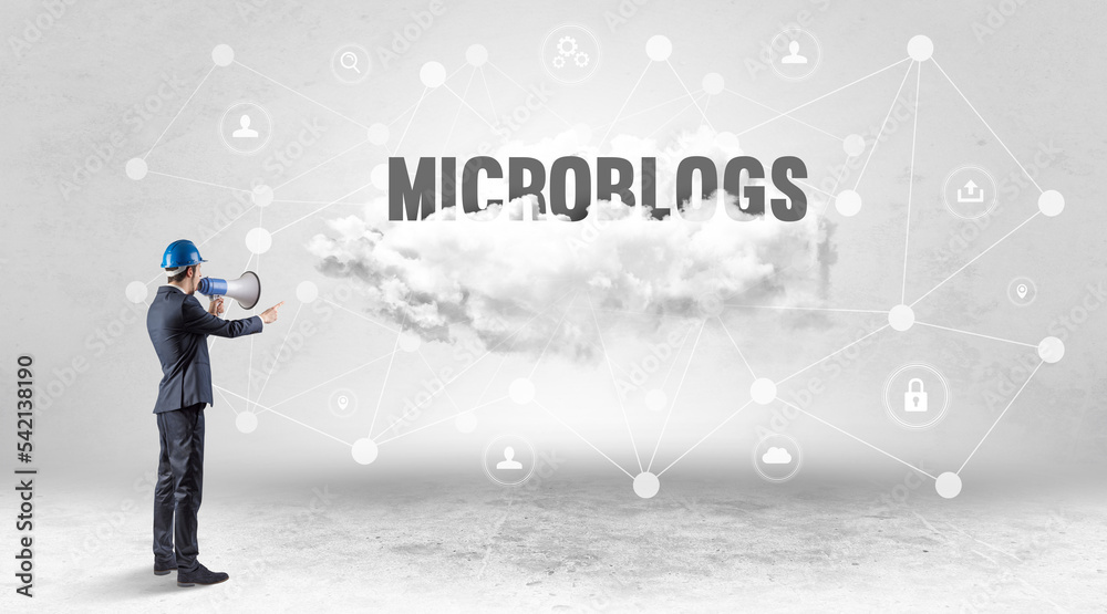 Fototapeta premium Engineer working on a social media concept