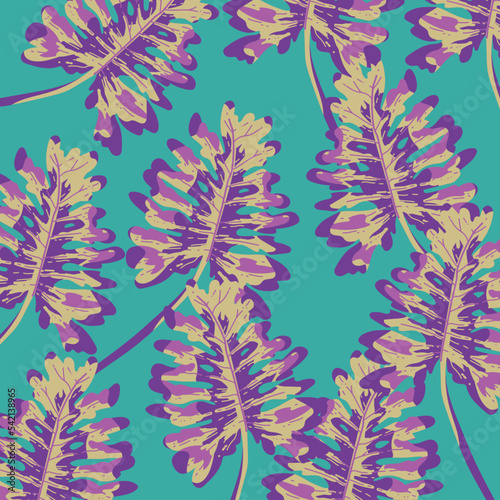 Nature Leaves isolated. color tropical leaves background. Hand drawn vector illustration.