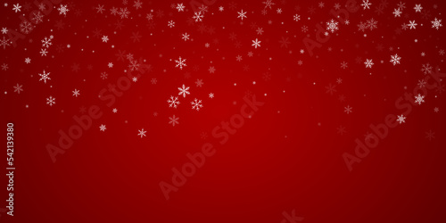 Snowy christmas background. Subtle flying snow