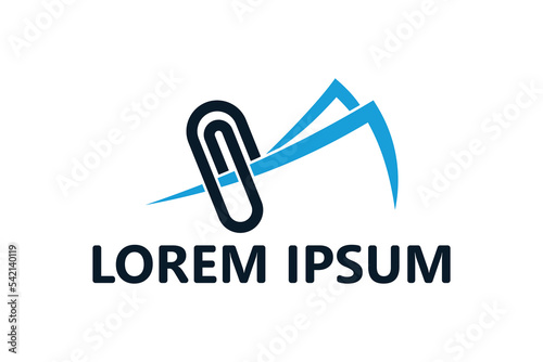 Paperclip logo template design vector
