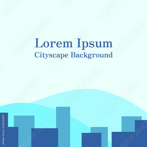 Abstract White and Blue Modern styled Flat Cit and Mountain Background