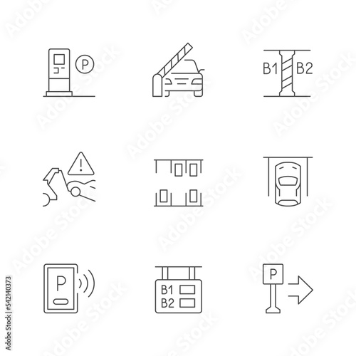 Set line icons of parking