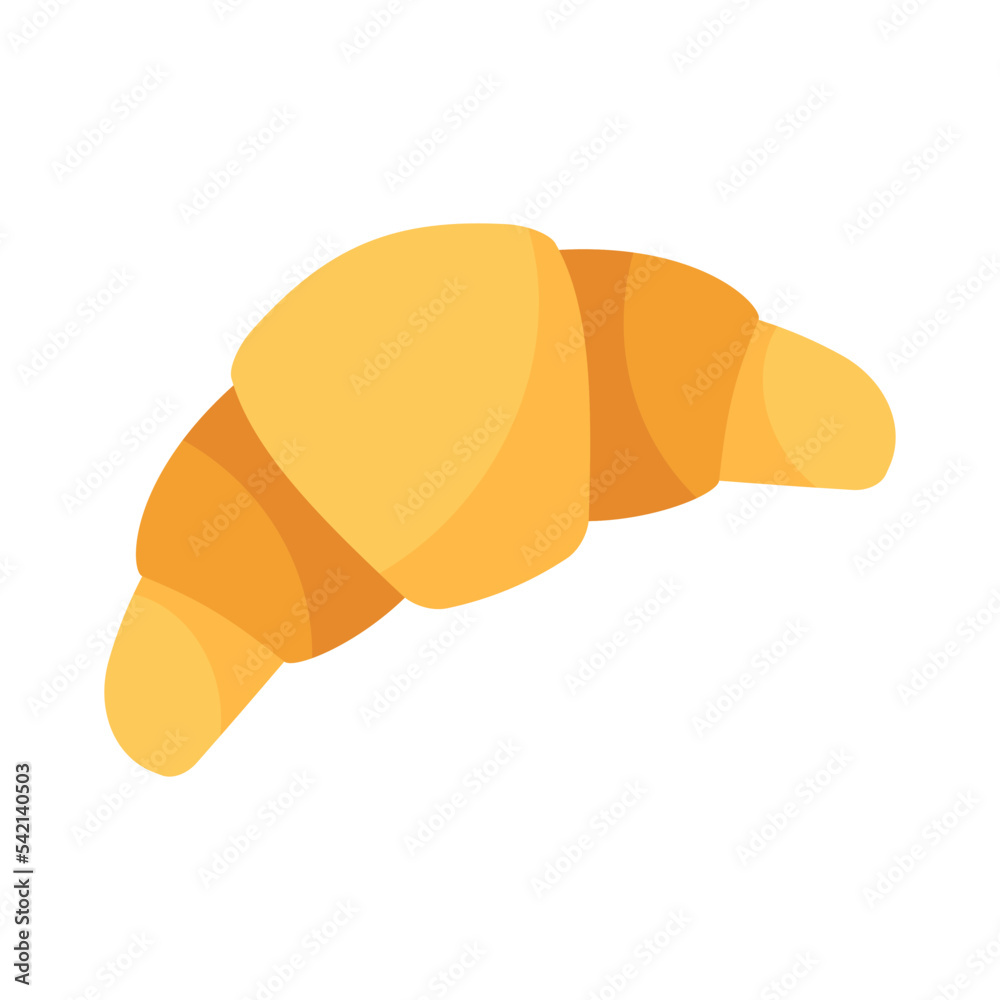 Croissant bakery food icon. Flat style. Vector illustration Croissant bakery food icon. Flat style. Vector illustration