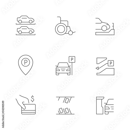 Set line icons of parking
