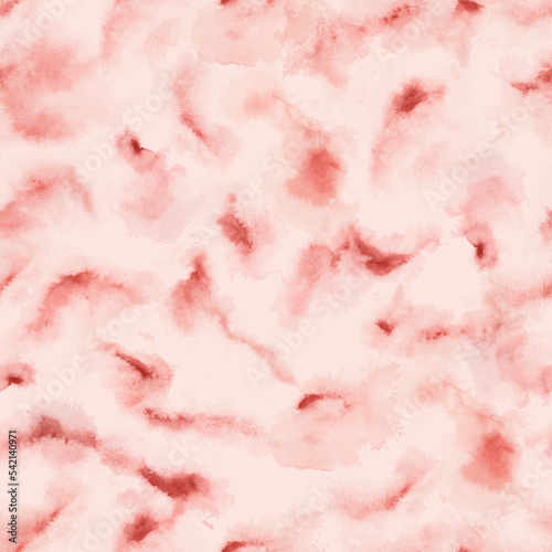 Watercolor wash seamless pattern. Abstract pink, red tie dye spots. Endless print for fabric, wallpaper, clothes.