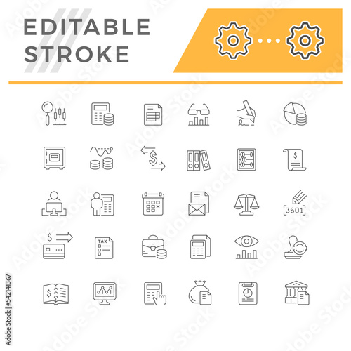 Set line icons of accounting