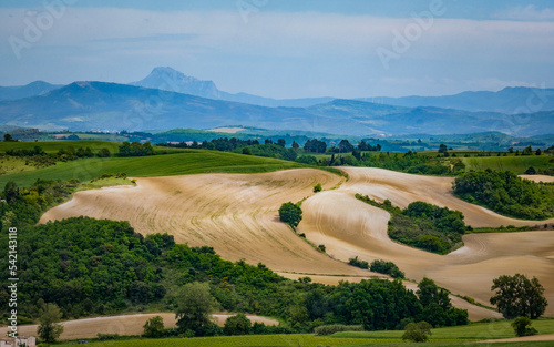 View on the countryside srrounding the Seignadou Belvedere in the medieval village of Fanjeaux in the South of France (Aude) photo