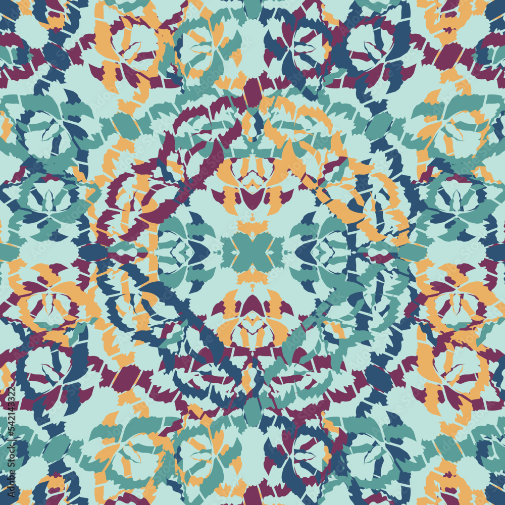Seamless fractal pattern in vector format for printed fabrics or any ...