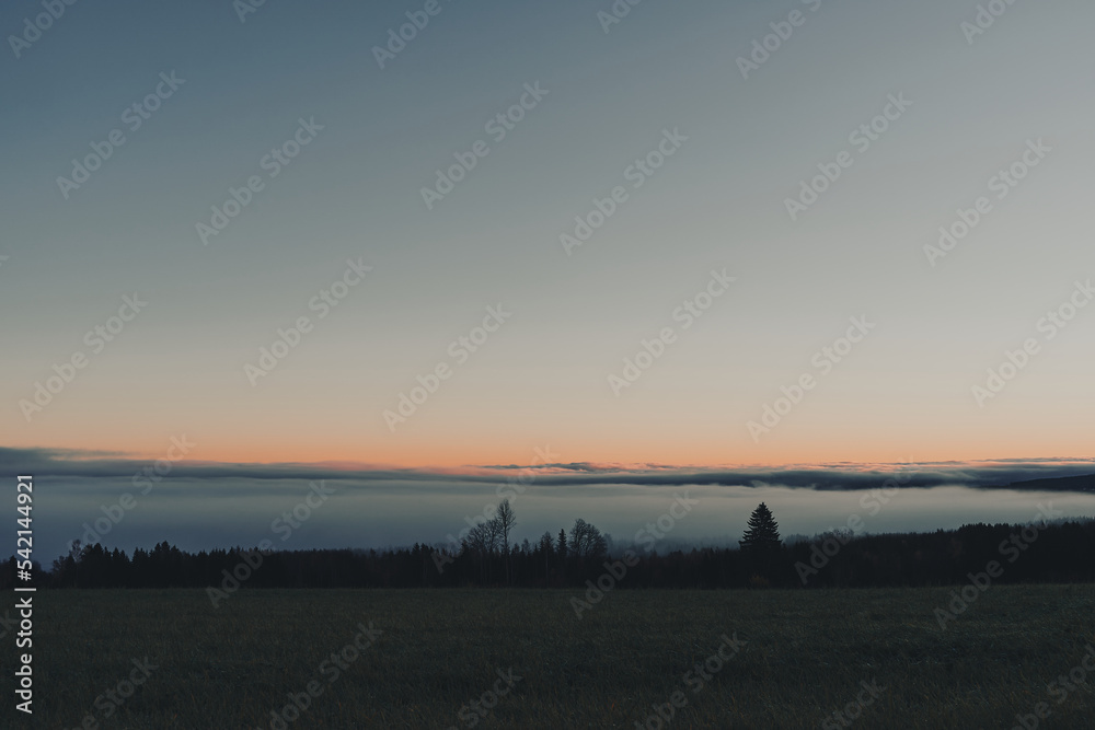 Morning fog above Lake Mjøsa.