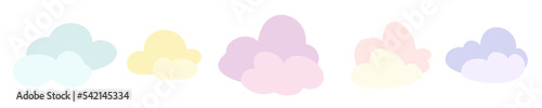 freehand drawing in flat style clouds in pastel colors set pattern sky