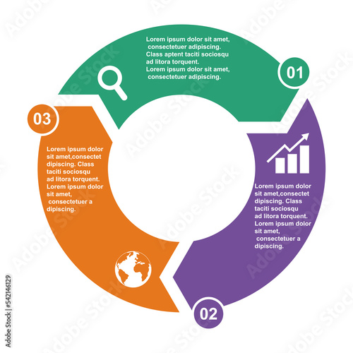 Chart infographic business template icon, pie circle diagram, visualization vector illustration