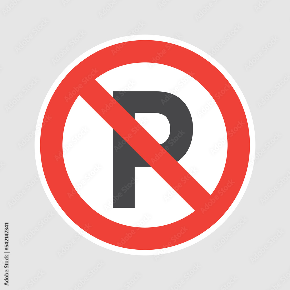 No parking allowed vector sign. Do not park here label sticker. No parking allowed vector sign. Do not park here label sticker.