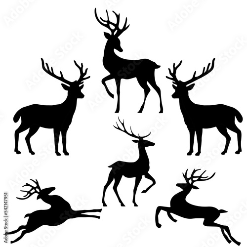 Deer, elk, contour hand drawing. For your decor