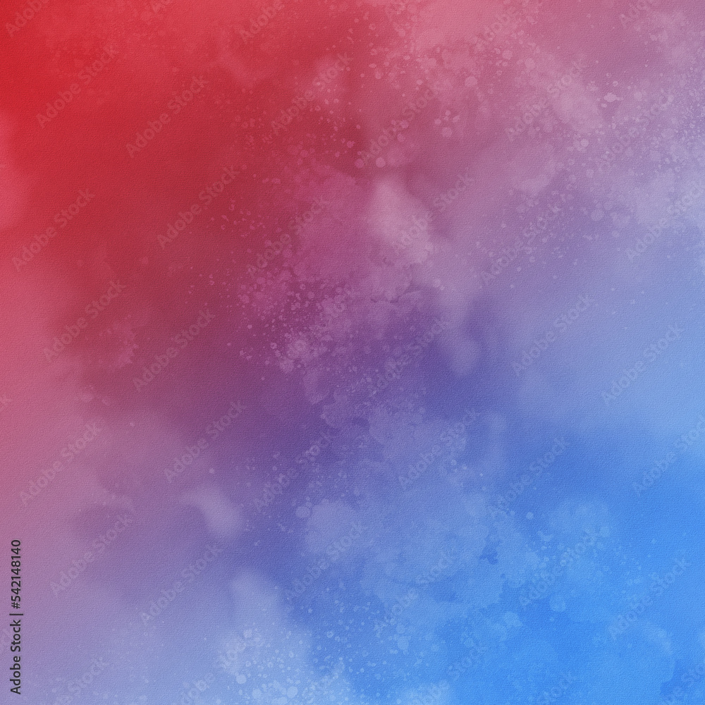 Abstract watercolor red and blue gradient background. Two-color gradient. Modern social media post background.