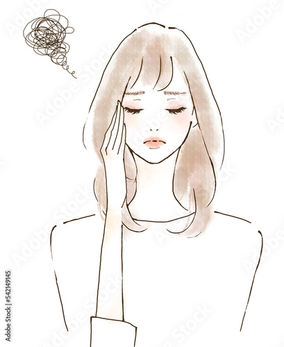 Obraz na płótnie PMSや体調不良に悩まされる女性のイラスト w salonie