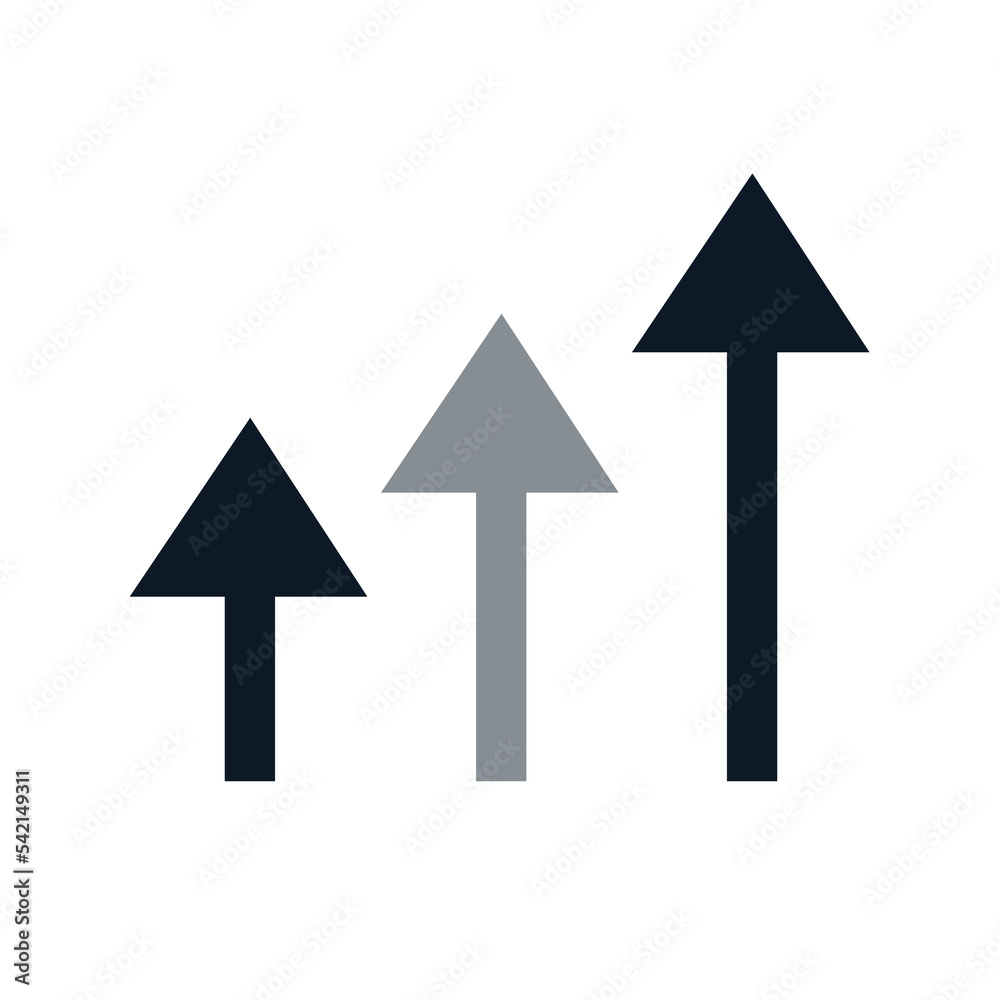 Simple growth up arrows dark icon. Growing charts button vector icon. Simple growth up arrows dark icon. Growing charts button vector icon.