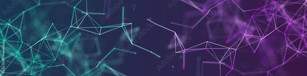 Structure of connected lines and dots. Wireframe polygonal elements on a dark background. Science and technology. 3d Structure of connected lines and dots. Wireframe polygonal elements on a dark background. Science and technology. 3d