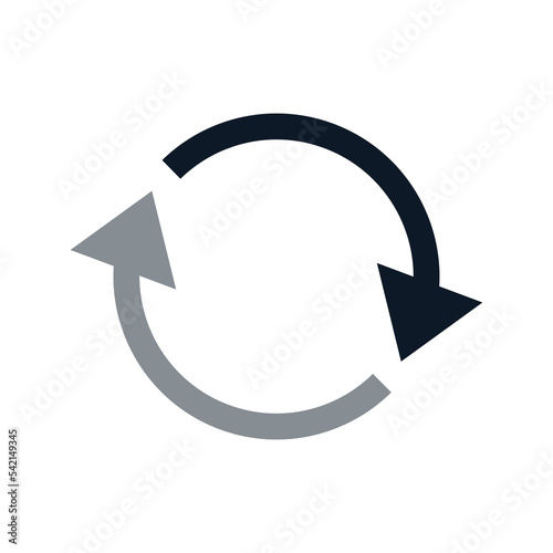 Simple dark arrow restart icon or repeat button. Fixation arrow vector icon.