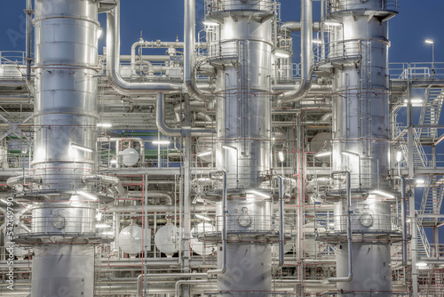 Detail of an industrial plant at night