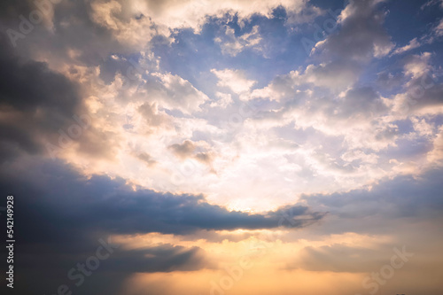 Fototapeta Naklejka Na Ścianę i Meble -  Blue sky sunset as abstract style