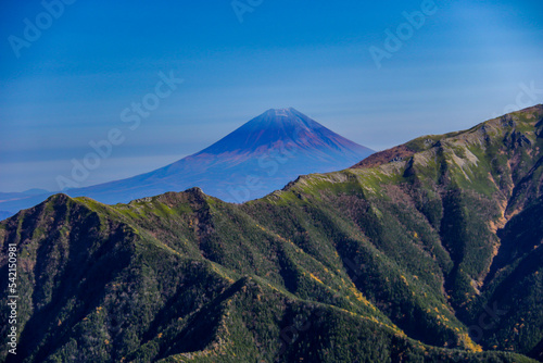 秋 南アルプス仙丈ヶ岳からの絶景 日本一位富士山