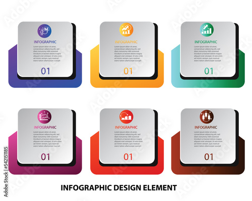 Infographic template for business. 5 Steps Modern Mindmap diagram with topics, presentation vector infographic. photo