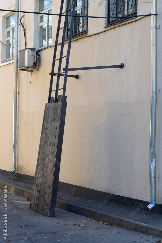 blocked staircase leading to the roof of the house