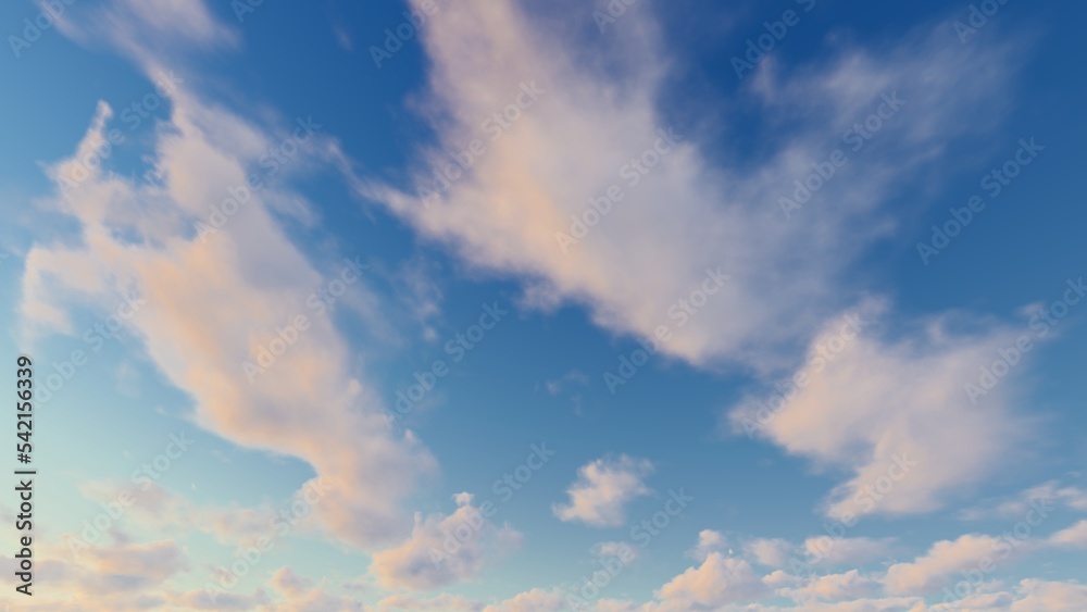 blue sky with clouds. 3d render