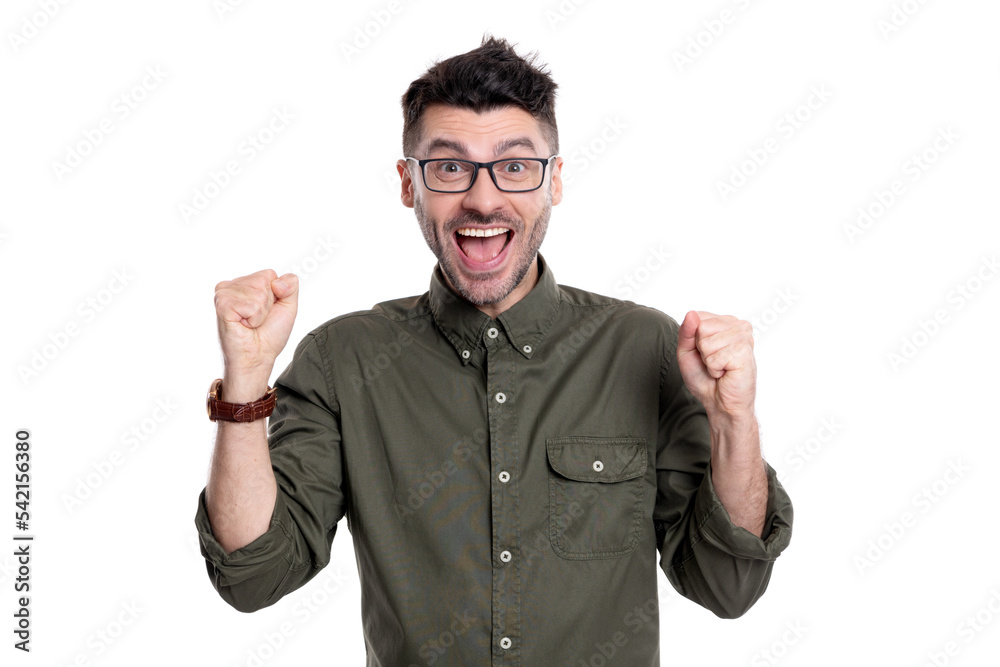 shouting caucasian entrepreneur man in shirt. portrait of entrepreneur man isolated on white shouting caucasian entrepreneur man in shirt. portrait of entrepreneur man isolated on white