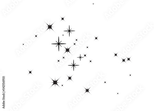 Fireworks star random source stream.  Falling Star. Stars on a white background.