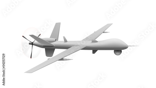 Abstract Unmanned Military Drone Isolated On White