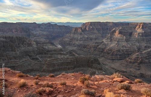 Scenic view of Grand Canyon rocks on a sunny day