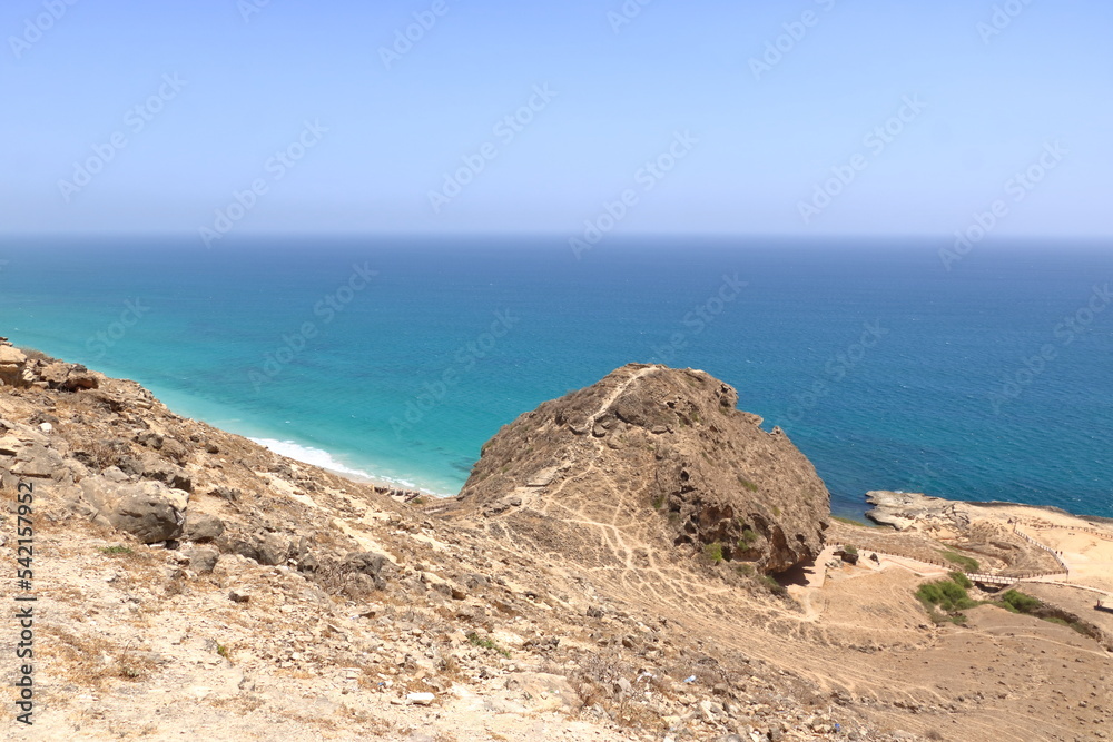 beautiful view on the Mughsail Beach, Salalah Oman. Fantastic seascape of Indian Ocean