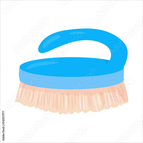 Brush for bathing. Cleaning tool. Skin care. Vector graphics on a white background.