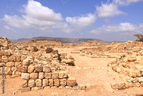 Sumhuram Archaeological Park with ruins of ancient town Khor Rori near Salalah, Oman
