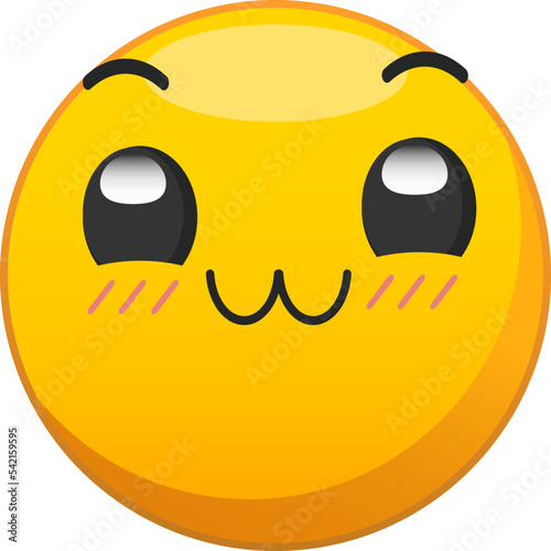 Illustration of cute face. Emoji for a chat.