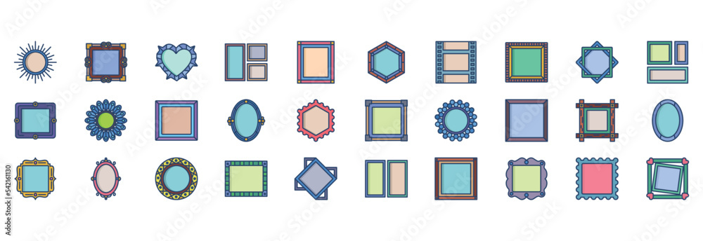 Collection of icons related to Photo frame, including icons like Image ...
