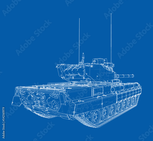 Tank. Vector rendering of 3d
