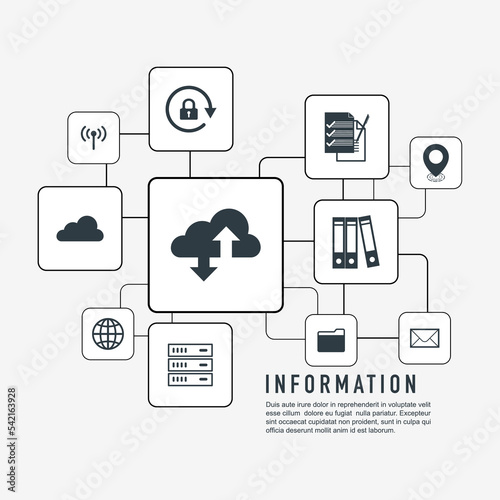 Cloud connection technology. cloud computing concept. cloud technology. Database technology. Internet network services. File access. Document sharing. and data storage.	