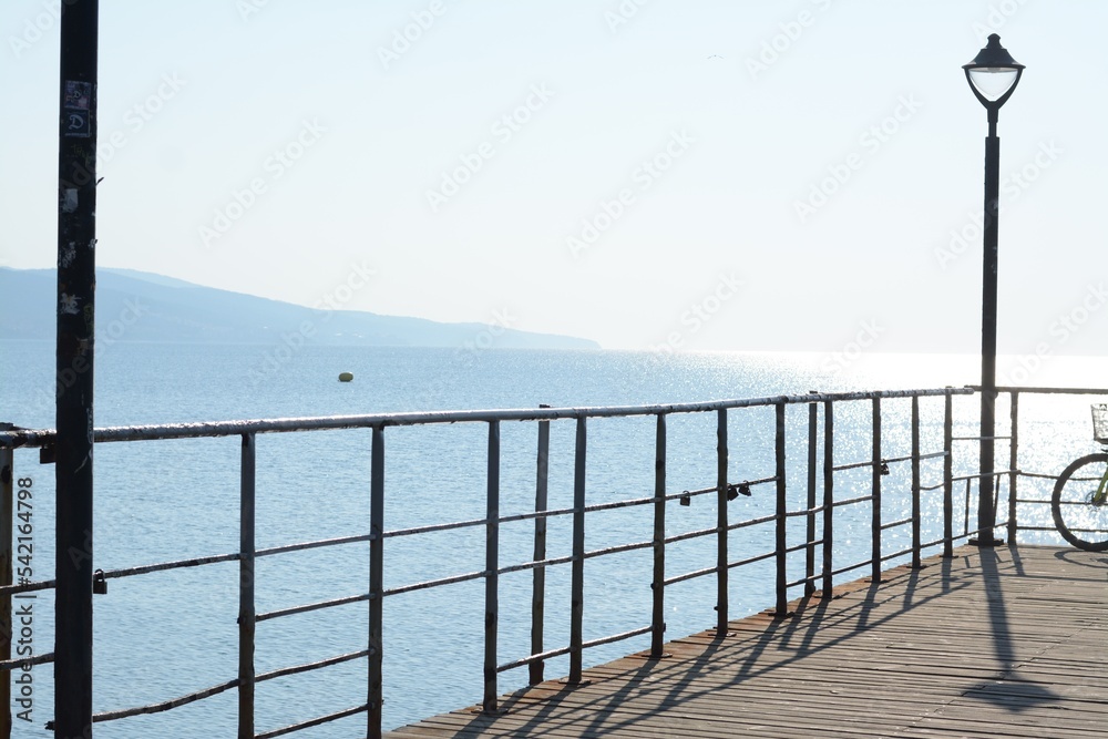 Beautiful view of pier and sea on sunny day Beautiful view of pier and sea on sunny day