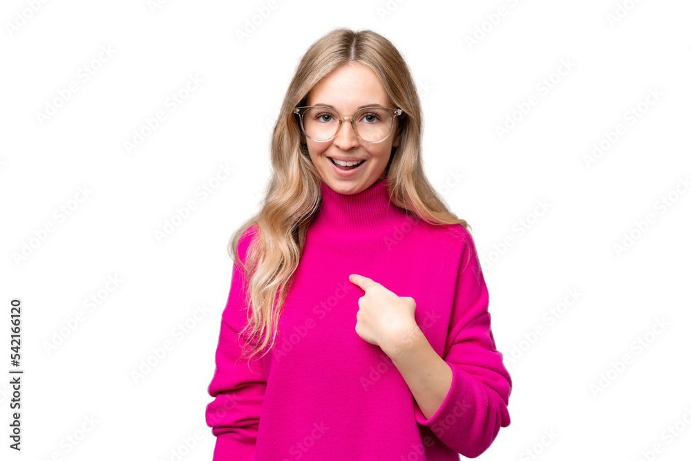 Young English woman over isolated background with surprise facial expression Young English woman over isolated background with surprise facial expression