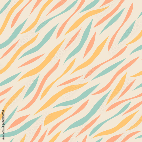 Seamless bright zebra vector pattern. Stylish colorful wild zebra print. Animalistic print background for fabric, textiles, design, advertising banner.