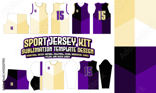 Stripe Jersey Apparel Sport Wear Sublimation pattern Design 208 for Soccer Football E-sport Basketball volleyball Badminton Futsal t-shirt